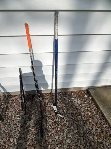 Broken hockey sticks
