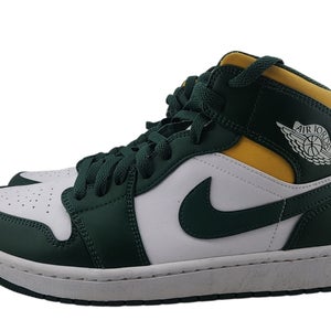 Nike Air Jordan 1 Mid Noble Green Pollen White 554724-371 Mens 12 Sneakers