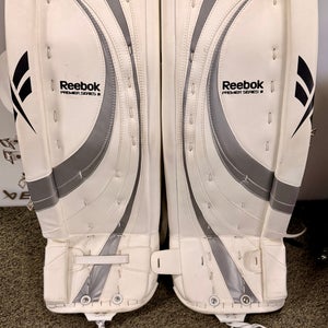 White.Grey 33" 2014 Reebok Premier Series III Goalie Leg Pads (New)