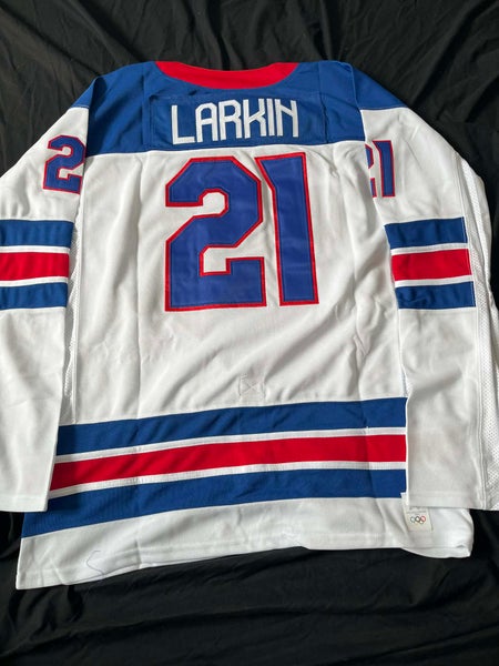 NEW Dylan Larkin Team USA Olympic Hockey Men's Jersey Stitched Size L