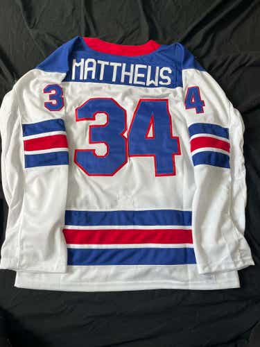 NEW Auston Matthews Team USA Olympic Hockey Men's Jersey Stitched Size XL