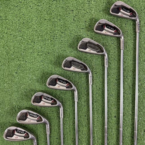 READ Ping G20 Iron Set 5-PW UW SW CFS Steel Shafts Regular Flex Blue Dot Steel