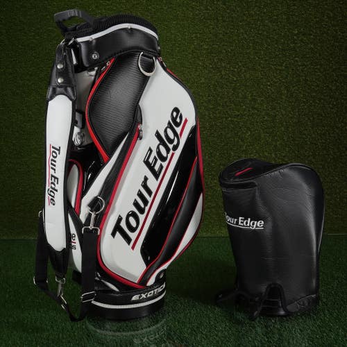 Tour Edge Exotics Staff Cart Bag Golf Black White Red ~ NEW!