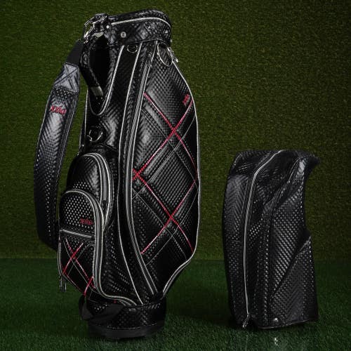 XXIO Ladies Compact Designer Cart / Staff Bag Golf Black Carbon Cherry ~ NEW!