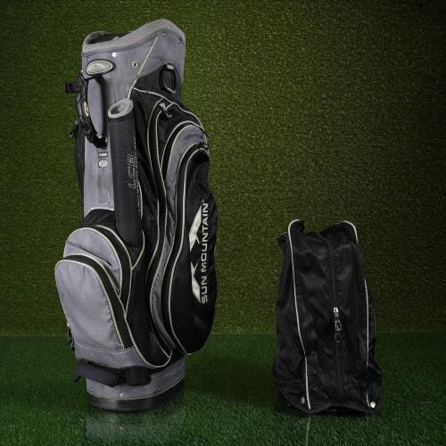 Sun Mountain LCB Cart Golf Bag Black/Grey 7-Way Divider Putter Well & Rain Hood