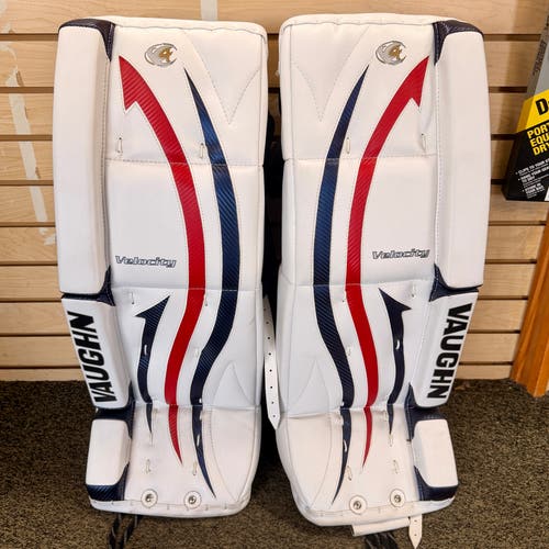 White 29" 2011 Vaughn Velocity V4 Goalie Leg Pads (New)