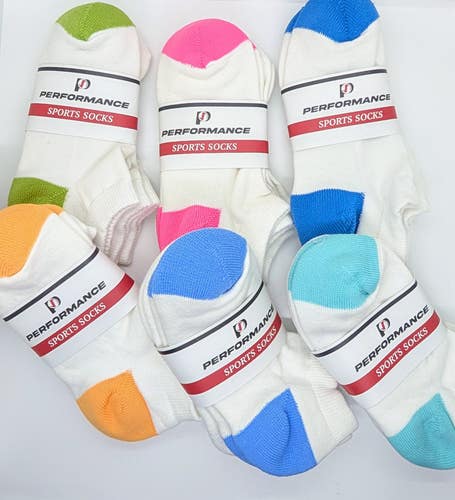 Performance Sport Socks - No Show – Medium - 12 Pairs