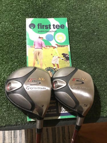 Taylormade R5 XL Woods Set 3W & 5W Regular Fujikura HyperLite XL Graphite Shafts