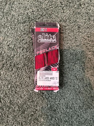Elite Hockey 72" Waxed Laces Red