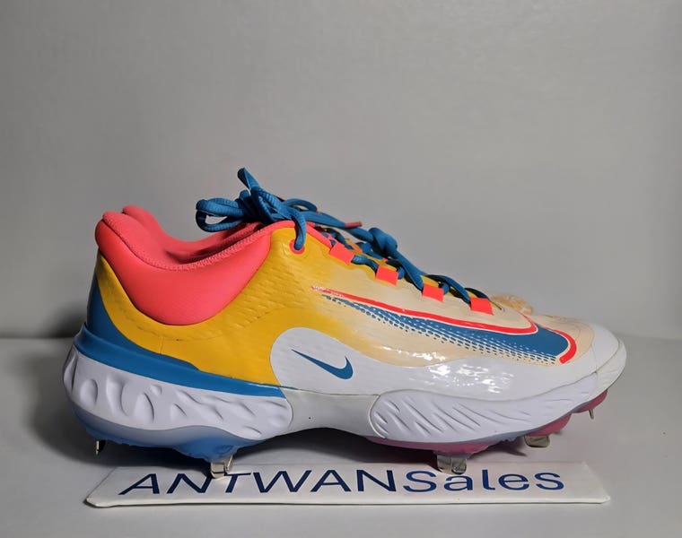 NIKE X RBI Exclusive Alpha Huarache Elite 4 Baseball Cleats Mens 13 Yellow‎ Blue Rare Nike x RBI Alpha Huarache Elite 4 Multicolor Men  main image 3