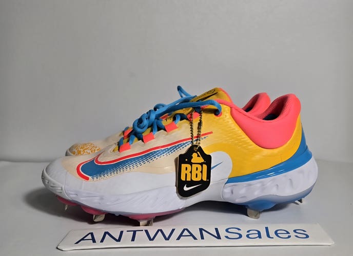 Nike Alpha Huarache Elite 4 Low Baseball Cleats RBI FZ7345-700 Yellow Men Sz 15