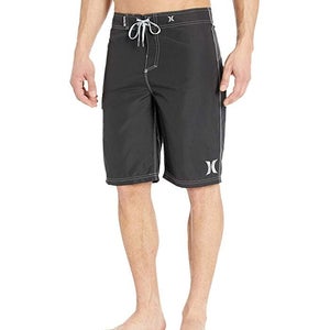 Hurley One Only Boardshort 22 Men's 42in Black Wolf Grey Drawstring Waist ERK880
