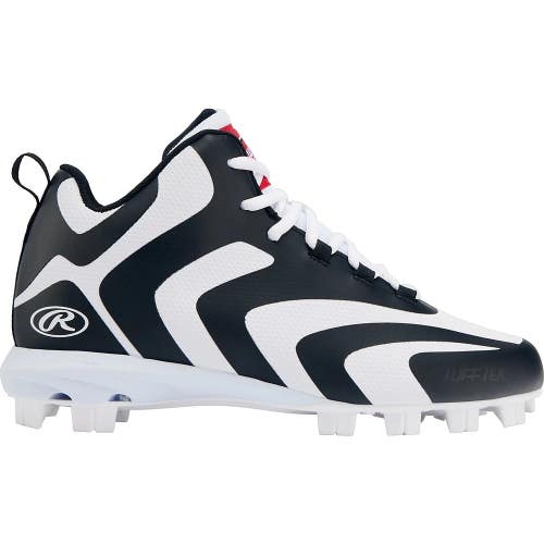 Rawlings Rookie Men's US 13 Black White Athletic Baseball Cleats UWU185
