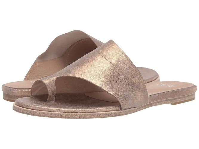 Eileen Fisher Sandals Women's US 9 Gold Metallic Leather Toe Post Flat UWU116