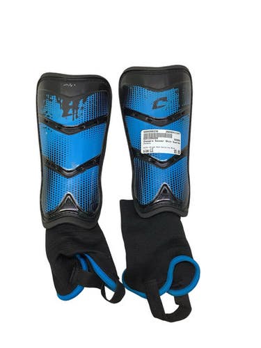 Used Champro Soccer Shin Guards Adult Black And Carolina Blue LG 11347-S000266236