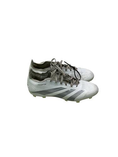 Used Adidas PREDATOR SOCCER CLEATS WHT/SILVER Soccer Cleats White Senior 9 11347-S000266204