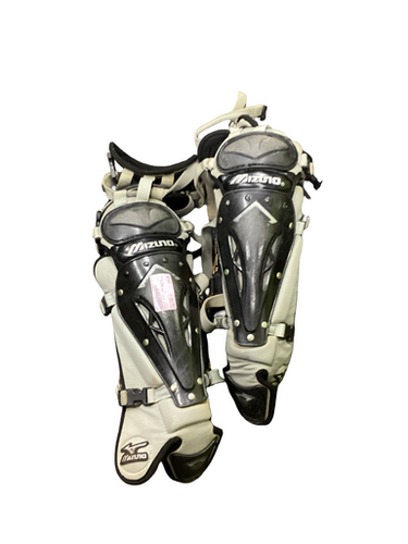 Used Mizuno BLACK Catchers Leg Guards Black Youth 11613-S000179362