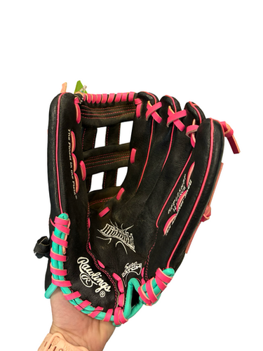 Used Rawlings HIGHLIGHT SERIES 12 1/2 BB/SB Glove RH Throw Black 12 1/2" 11682-S000130137