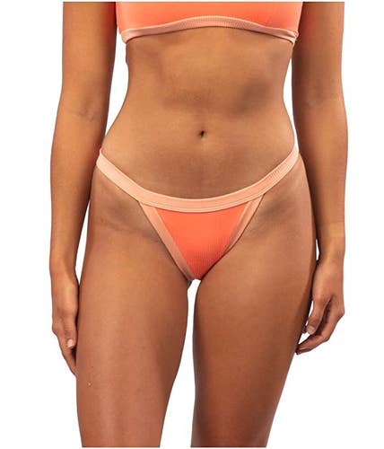 Rip Curl Underwear Women's XS Coral Havana Solid Banded Skimpy Bikini ERK2