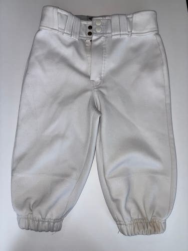 White Easton (Knicker Style) Baseball/Softball Pants Youth Medium