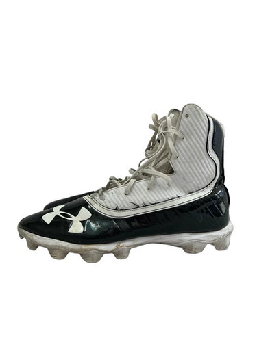 Used Under Armour HIGHLIGHT Adult FB Cleats Black And White Senior 13 11692-S000148389