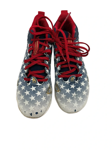 Used Under Armour LOCKED DOWN Jr FB Cleats Navy And White Junior 04 11692-S000146919