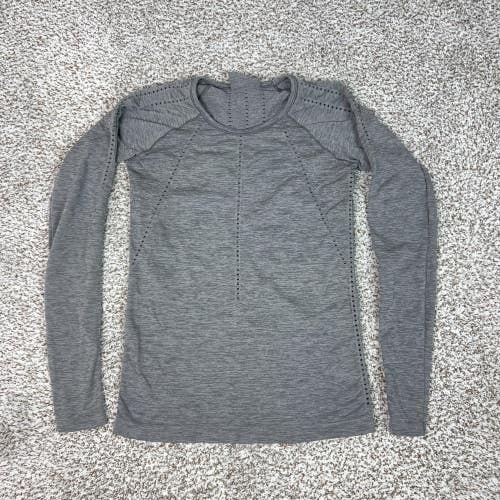 Athleta Shirt Womens Small Gray Seamless Foothill Running Athletic Gym Top Logo