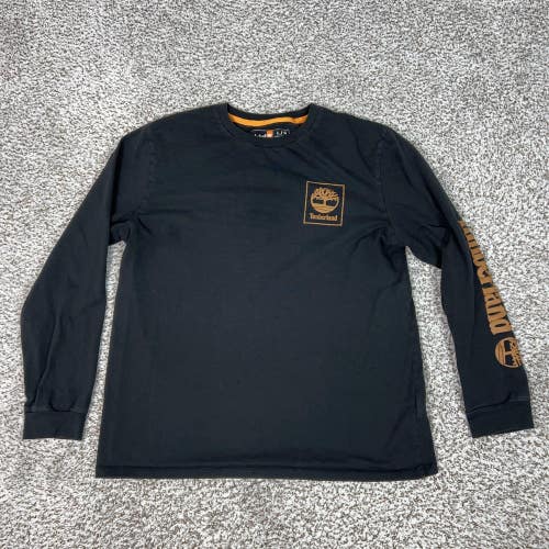 Timberland Shirt Mens Large Black Brown Long Sleeve Logo Graphic Outdoor Tee