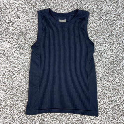 Athleta Tank Top Women XS Blue Ribbed Crew Neck Athletic Yoga Gym Workout Shanti