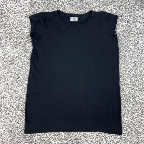 Athleta Shirt Womens Medium Black Crew Neck Cap Organic Cotton With Ease Tee Top