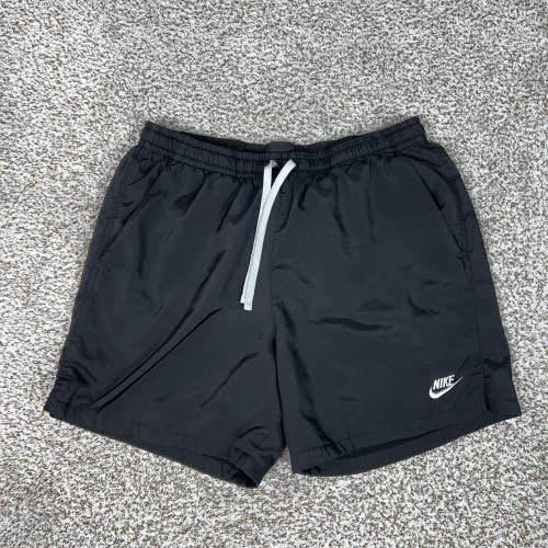 Nike Shorts Mens XL Black Sportswear Club Woven Flow Workout Gym Sports Logo