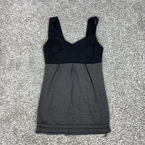 Lululemon Tank Top Womens Small Gray Black Tank Athletic Yoga Workout Gym Casual