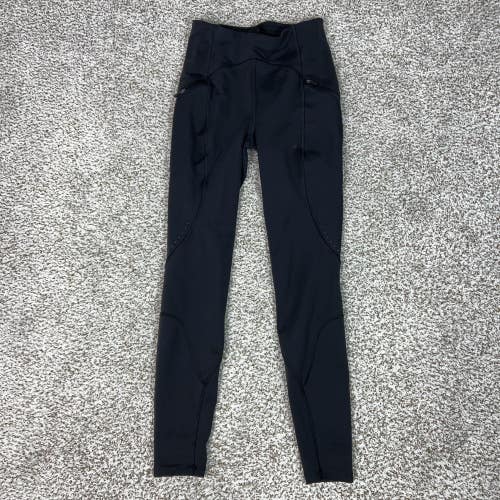Lululemon Pants Womens 6 Black High Rise Ankle Leggings Zip Pockets Run Gym