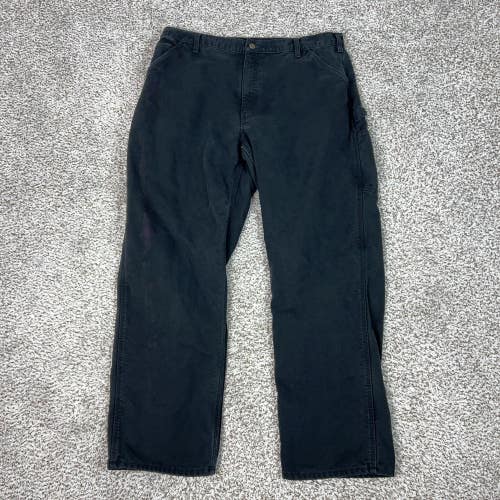 Carhartt Pants Mens 40x32 Black Flannel Lined Canvas Carpenter Workwear Winter
