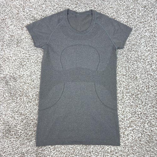 Lululemon Shirt Womens 6 Gray Swiftly Tech Short Sleeve Seamless Running Gym
