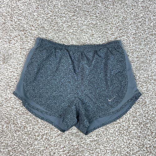 Nike Shorts Womens Small Blue Geometric Dri-FIT Lined Running Tempo Gym Sports