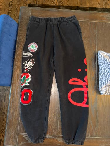 Mens MITCHELL & NESS Black Ohio State Buckeyes NCAA Champ City Sweatpant Pants