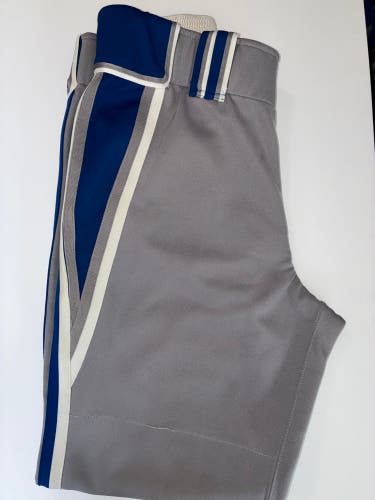 Gray/White/Blue Men's Adult Boombah Game Pants (Used)