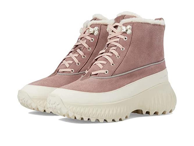 Cole Haan 5.Zerogrand Flurry Boots Women's US 6 Pink Waterproof Combat JOBB1362