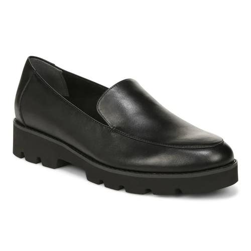Vionic Kensley Flats Women's US 7 Black Leather Slip On Loafer Shoes HAWK709