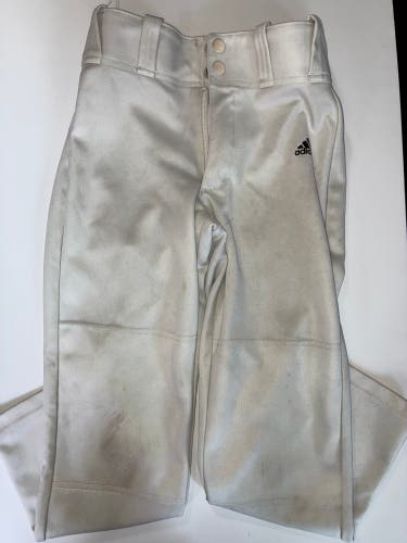 White Youth Adidas Game Pants -Small (Used)