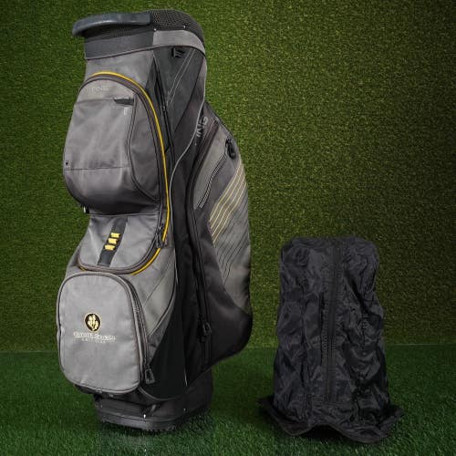 PING Traverse LOGO Cart Golf Bag Gray/Black 14-Way Divider + Rain Hood!!