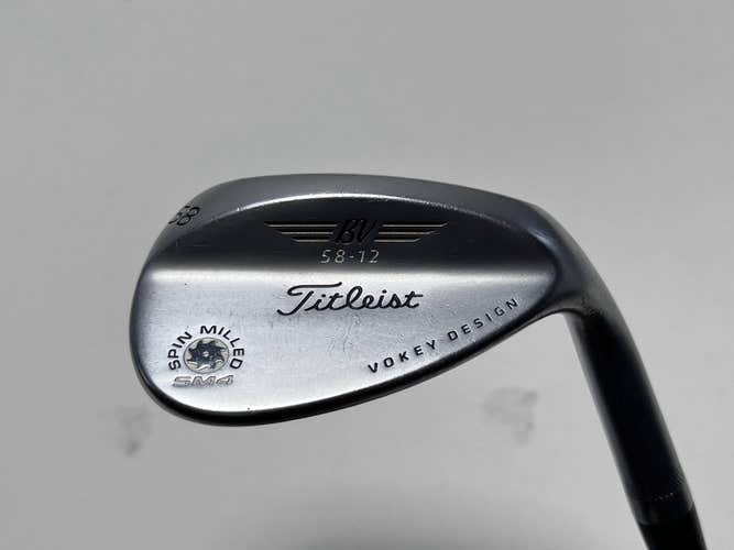 Titleist Vokey Spin Milled SM4 Chrome Lob Wedge LW 58* 12 Bounce Wedge RH