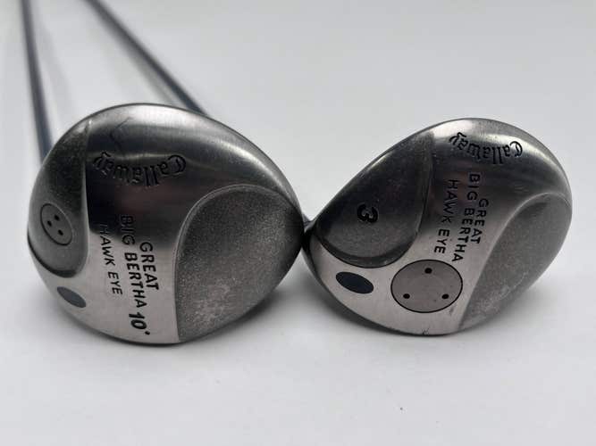 Callaway Hawkeye Driver & 3 Fairway Wood Set 10* 15* Hawk Eye UL Regular RH