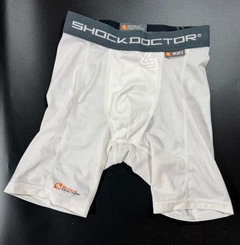 White Boys XL Shock Doctor Compression Shorts - SD221