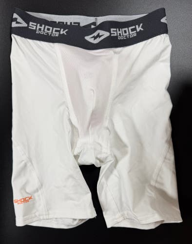 White Boys Medium Shock Doctor 211 Compression Shorts w/ Cup