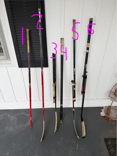 Broken hockey sticks