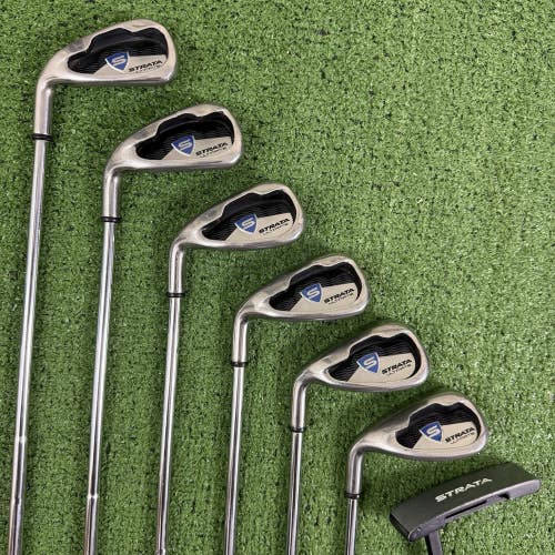 Strata by Callaway Ultimate Iron Set 6-PW SW Putter Steel Shafts Left Handed