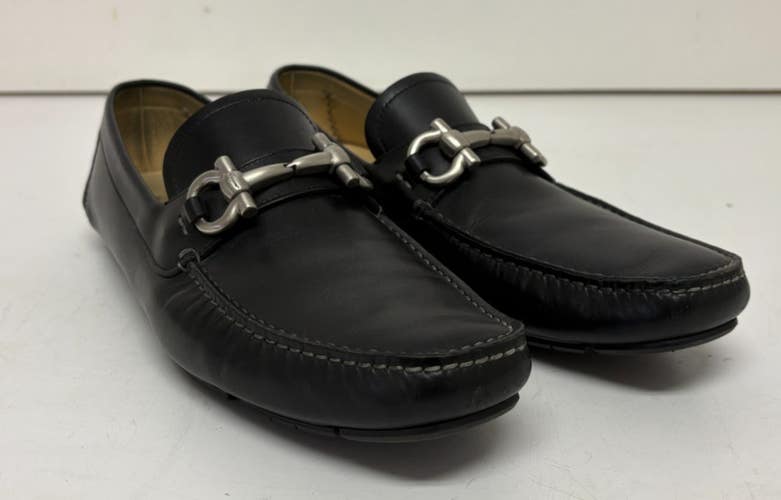 Salvatore Ferragamo Prigi High-End Designer Black Leather Loafers US 10 D $795