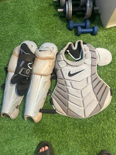 Gray Nike Pro Catcher's Set (Used)( Evoshield included)
